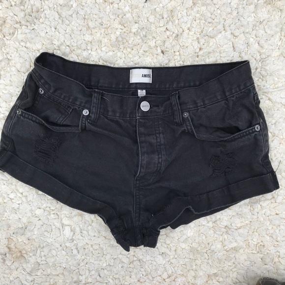 Amuse Society Pants - Amuse Society Destroyed Cuff Denim Shorts